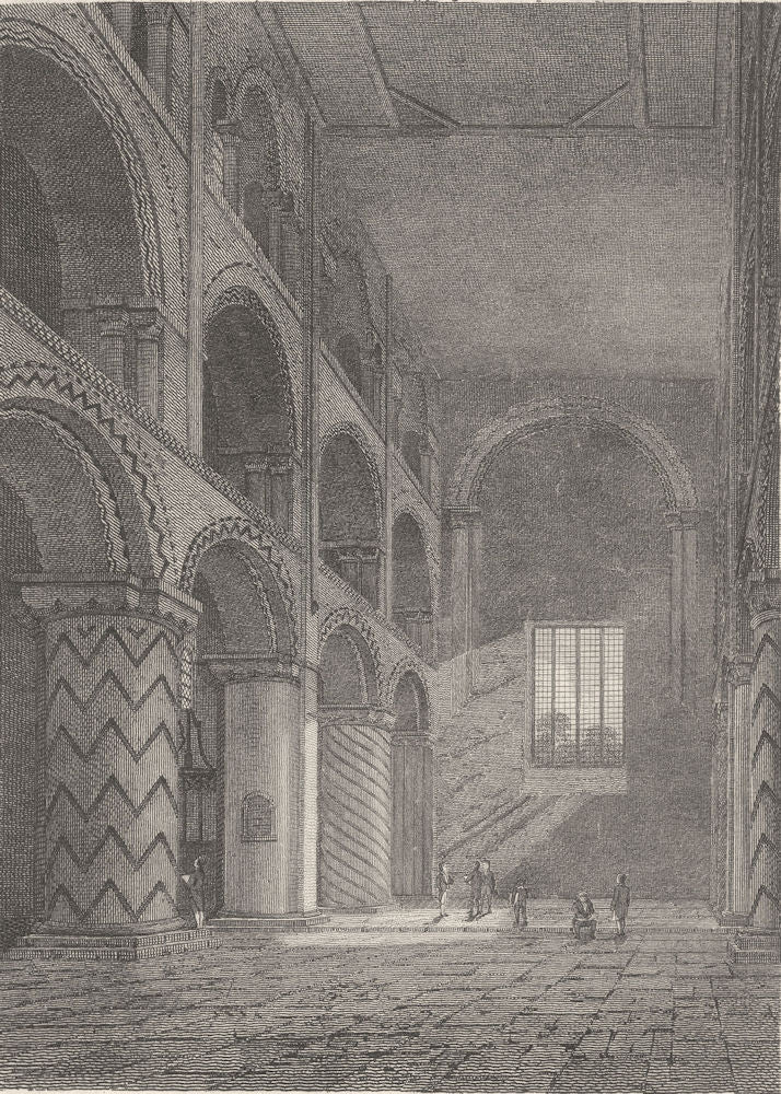 ESSEX. Copperplate. Interior of Waltham Abbey Church (Greig) 1819 old print